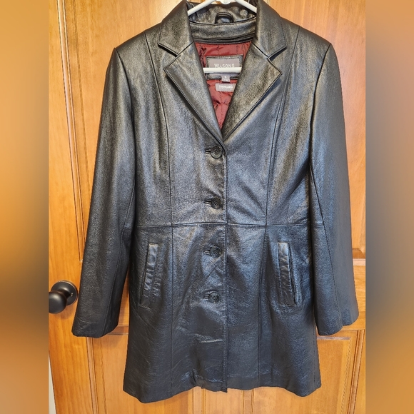 Wilsons Leather Jackets & Blazers - Wilsons Black Leather Womens Small Coat with Removable Thinsulate Liner